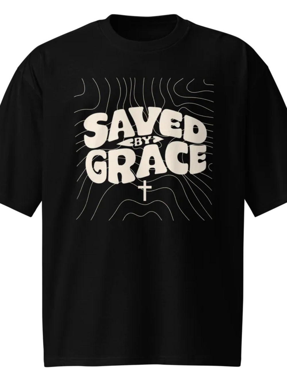 Saved by Grace Short Sleeve Graphic Tee - Black